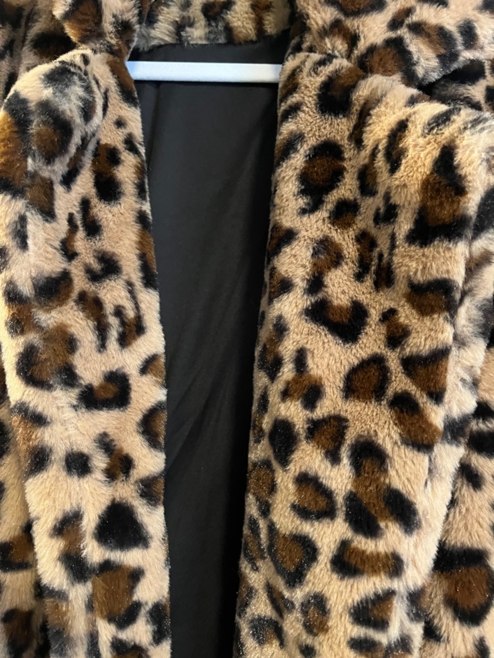Love Tree Leopard Print Teddy Jacket in Brown and Black - Picture 4 of 5